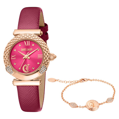 Just Cavalli SET Curiosa Skórzany Fioletowy