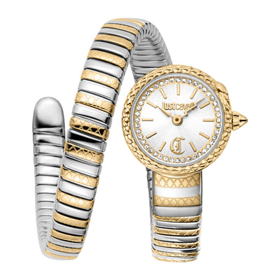 Just Cavalli Signature Snake Sirena Srebro Żółte Złoto