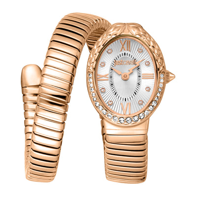 Just Cavalli Signature Snake Fiore Różowe złoto Srebrny