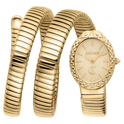 Just Cavalli Signature Snake Sognia Żółte Złoto Szampan