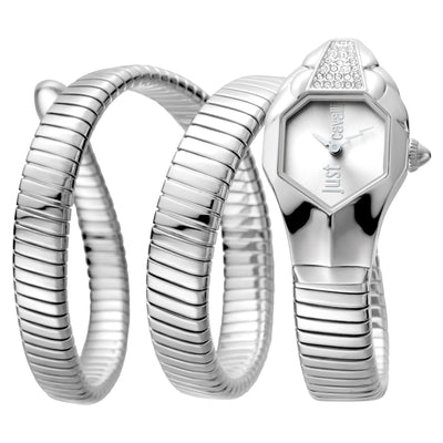 Just Cavalli Signature Snake Glam Srebrny