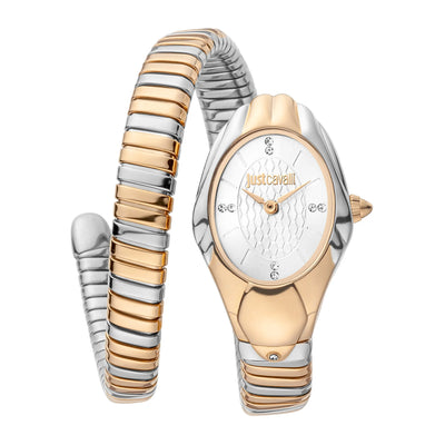 Just Cavalli Signature Snake Prestigio Dwukolorowy RG Srebrny