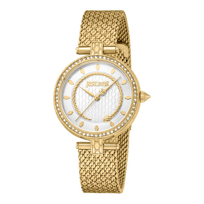 Just Cavalli Glam Chic Natrętne Złoto Srebrny Wąż