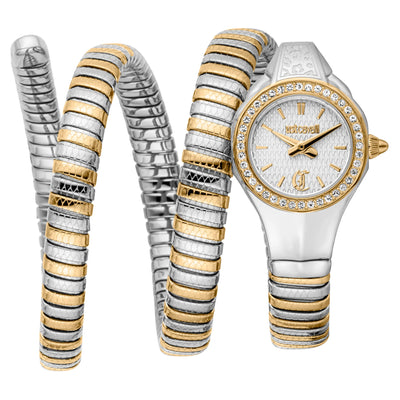 Just Cavalli Signature Snake Vita Dwukolorowy YG Srebrny