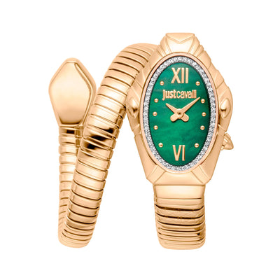 Just Cavalli Signature Snake Lirica Żółte Złoto Zielony