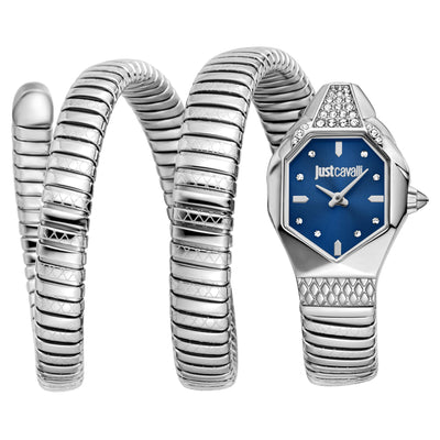 Just Cavalli Signature Snake Ambra Srebrna Noc niebieski