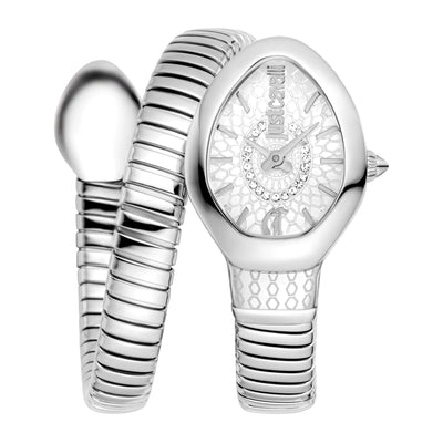 Just Cavalli Signature Snake Eclisse Srebrny