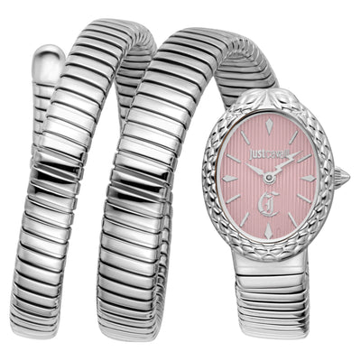 Just Cavalli Signature Snake Sognia Srebro Różowy