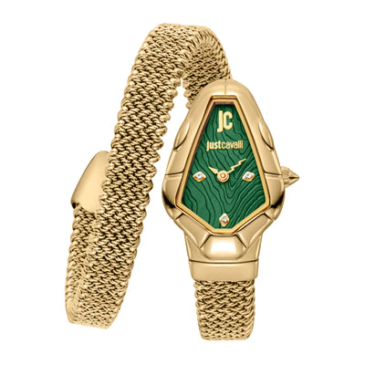 Just Cavalli Signature Snake Fiamma Żółte złoto Zielony